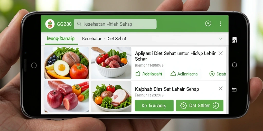 Antarmuka GG288 yang menarik dan informatif untuk Diet Sehat.