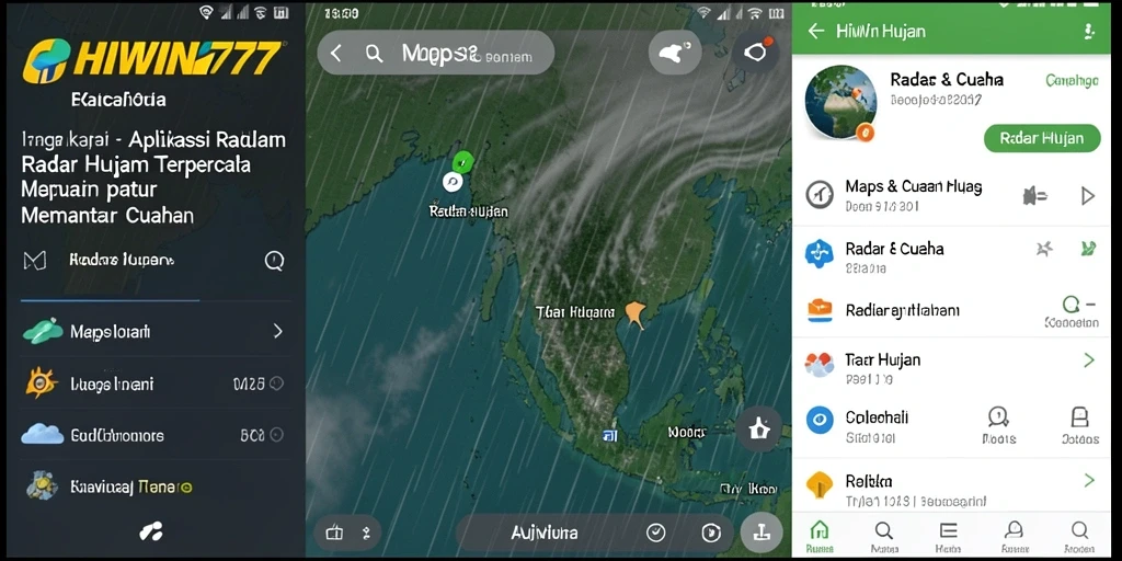 Antarmuka HIWIN777 menampilkan informasi Radar Hujan yang jelas dan interaktif.