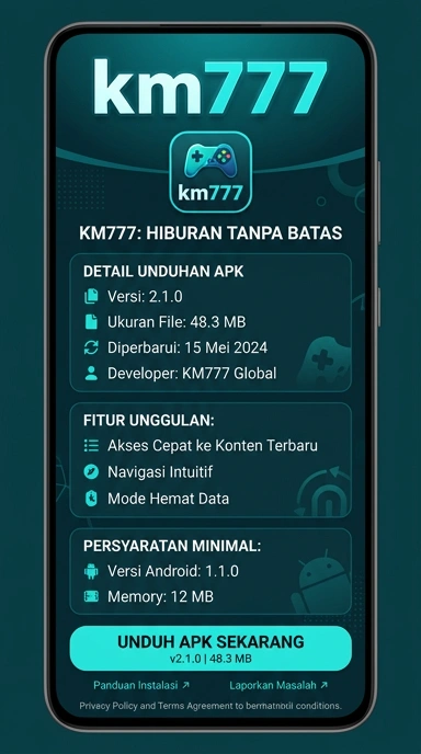 Tampilan halaman APK km777