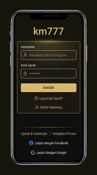 Tampilan halaman login km777